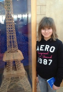A toothpicked version of the Eiffel Tower. I hope to show her the real one some day